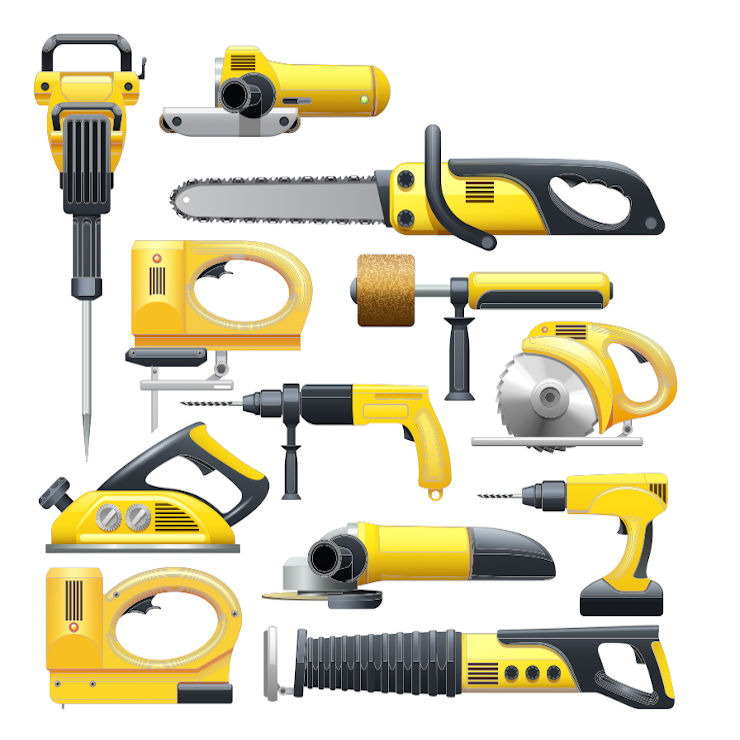 Collection of yellow power tools