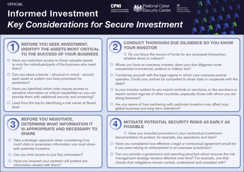 Informed Investment Key Considerations guidance