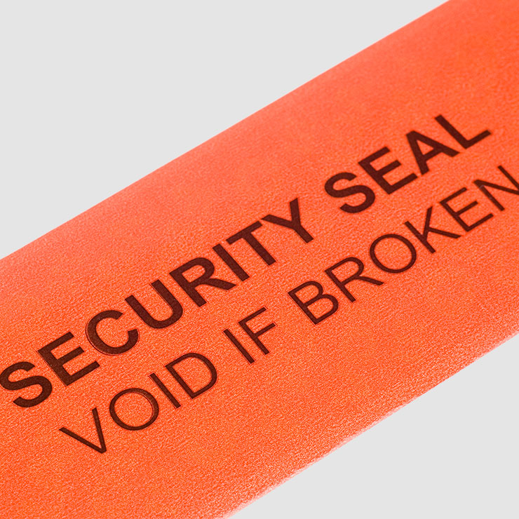 Sticker with security seal, void if broken written on it